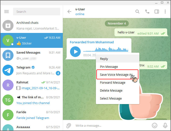 Cómo descargar audio de telegram